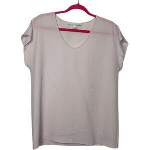 Diane Von Furstenberg mauve short sleeve scoop neck top size M